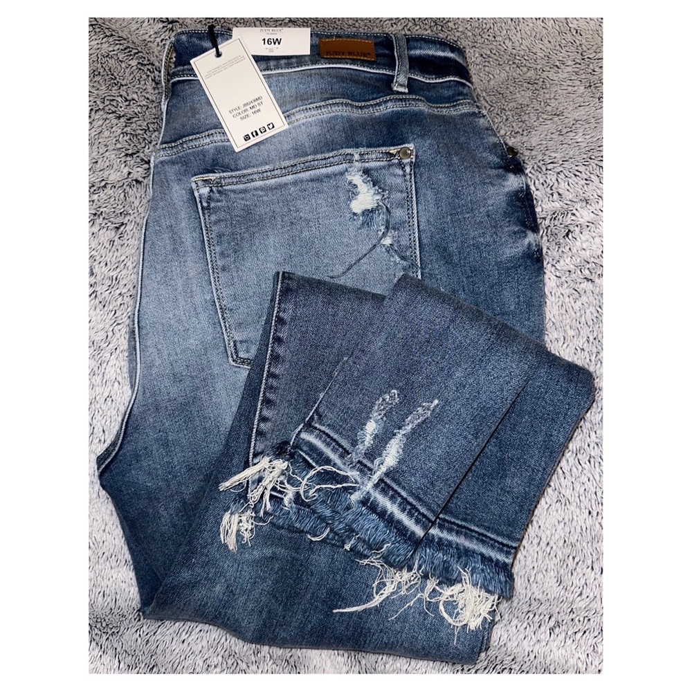 Judy Blue JB82436MD 16W High Waisted Straight Leg Jeans
